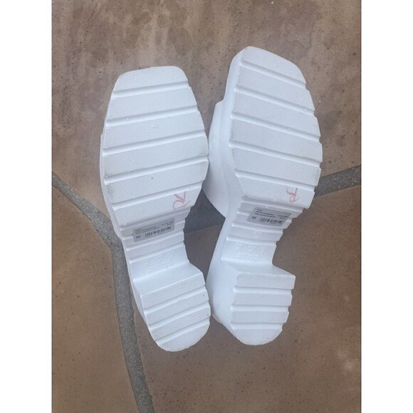 SCHUTZ Women's Mizzy Block-Heel  Mule Sandal Size 36 White - Picture 8 of 9